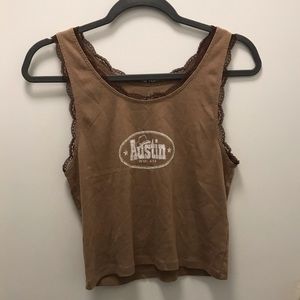 Hollister Austin Texas brown lace tank top